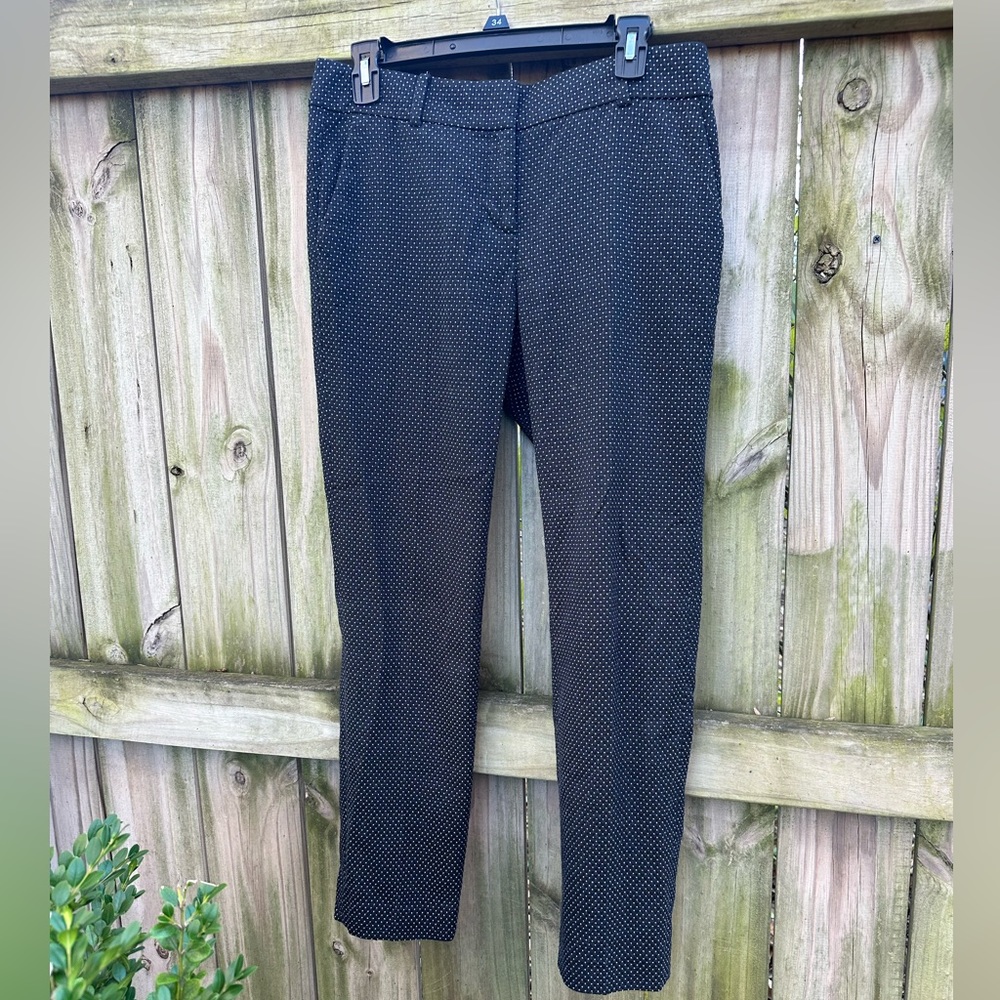 Ann Taylor Polka Dot Dress Pants Office Work Straight Leg Black White Size 4 - Picture 11 of 11